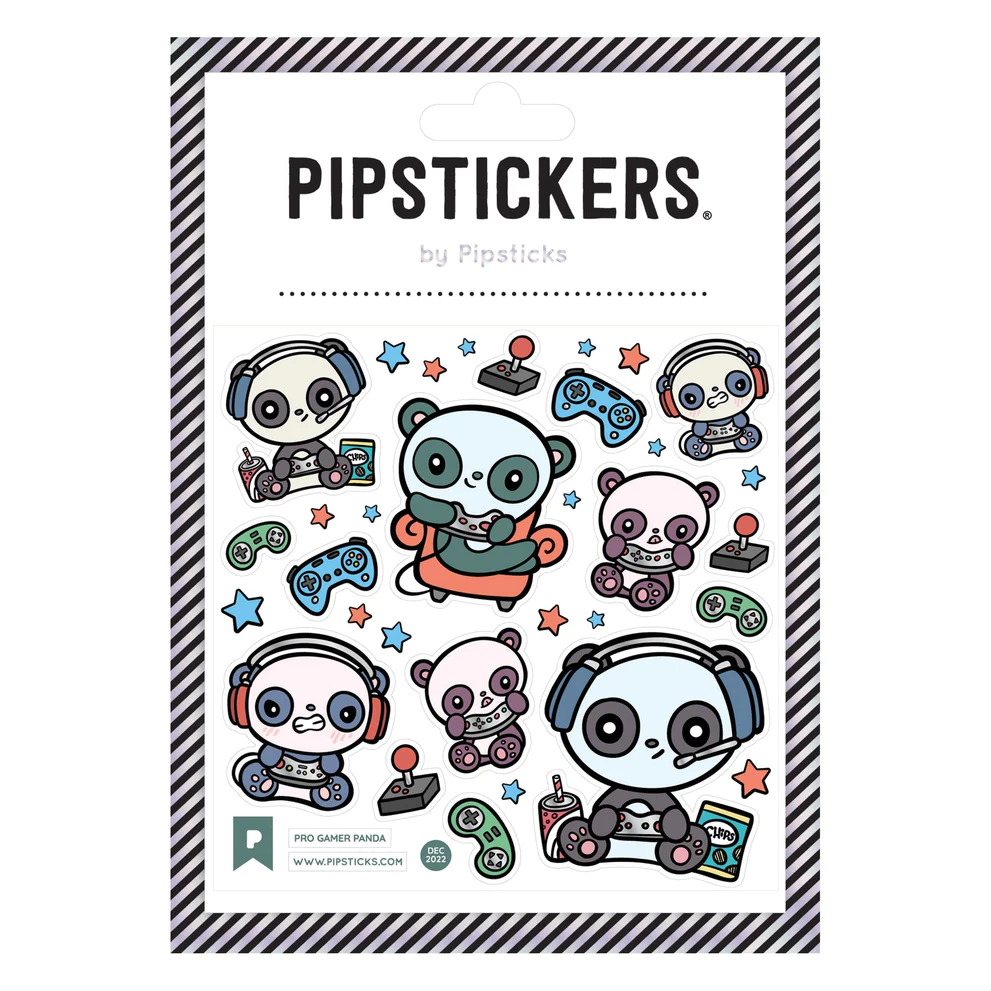 Pro Gamer Panda Sticker Sheet-by-Pipsticks
