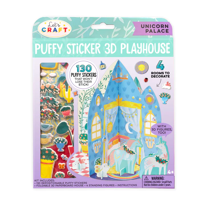 Puffy Sticker 3D Playhouse Unicorn Palace-by-Bright Stripes