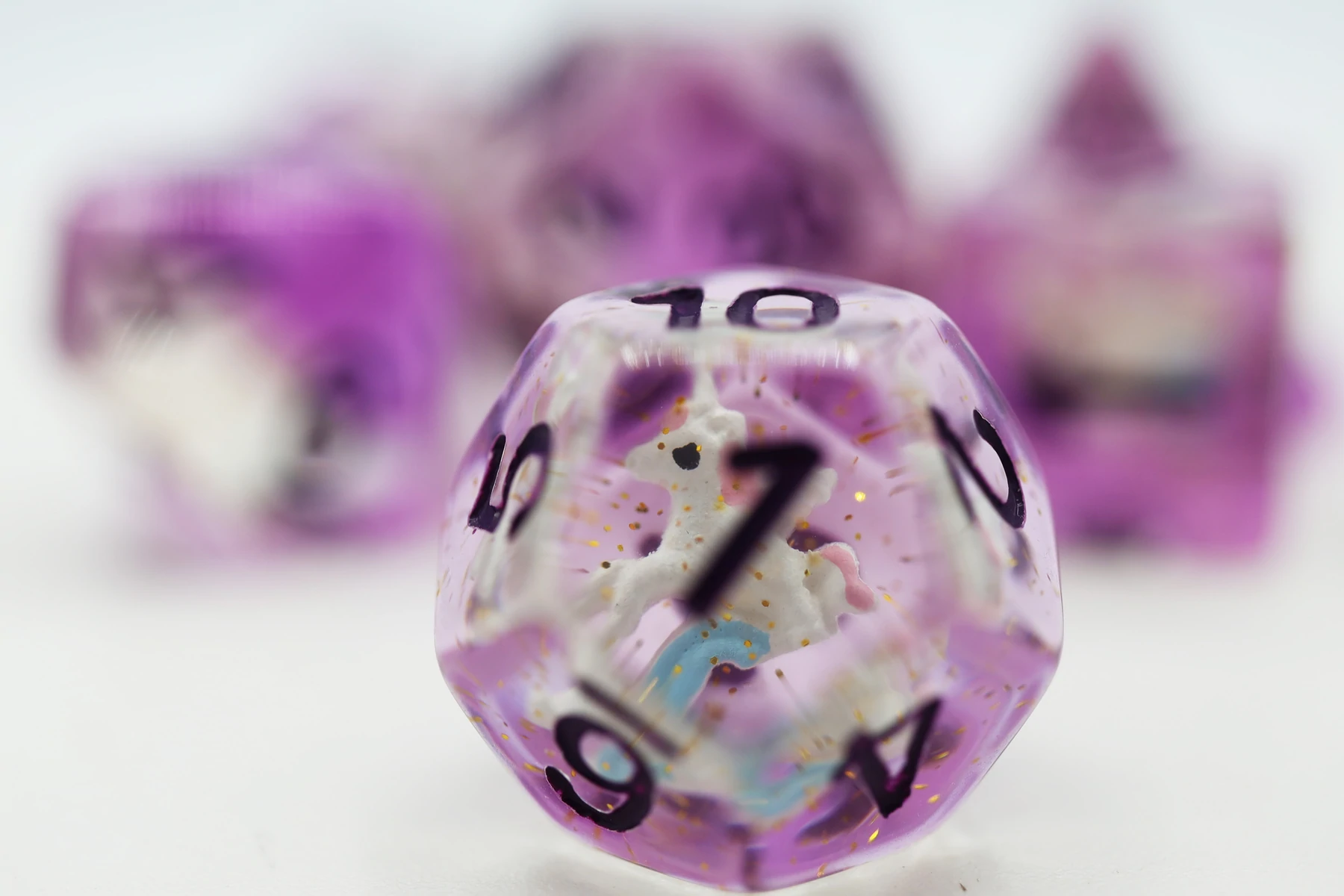 Purple Unicorn RPG Dice Set by Foam Brain Games