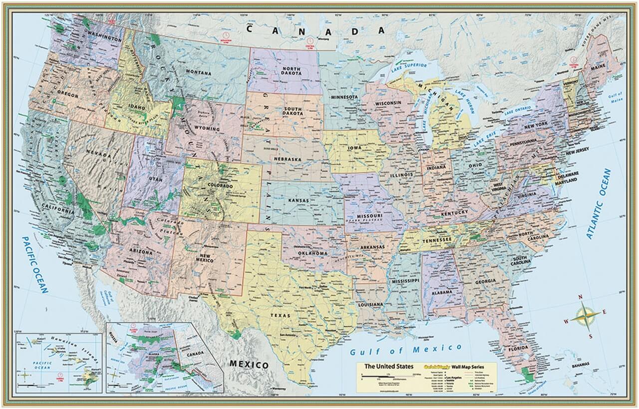 QuickStudy United States Map Laminated Poster by BarCharts