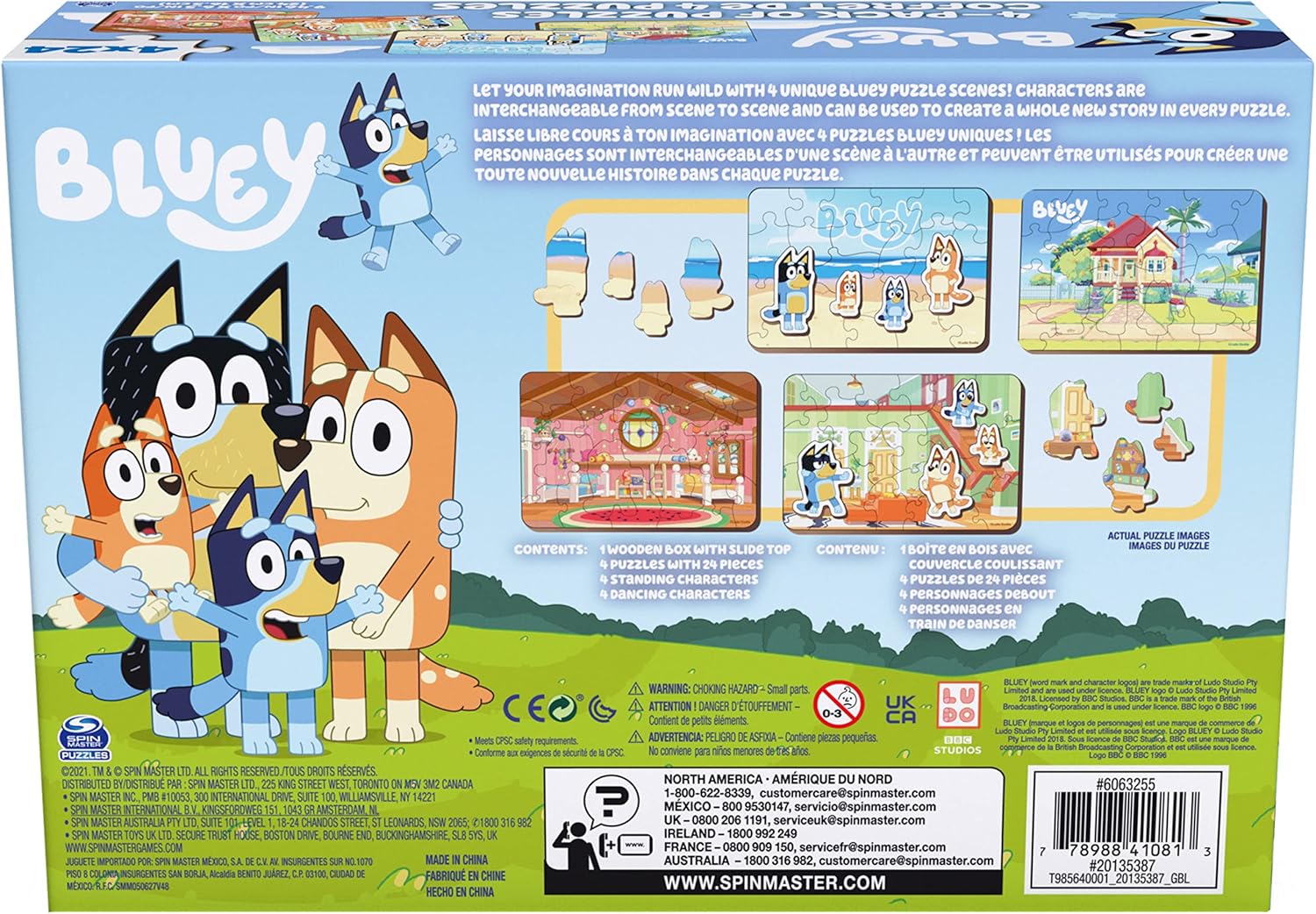 Bluey Wooden Puzzles 4-Pack by Gund