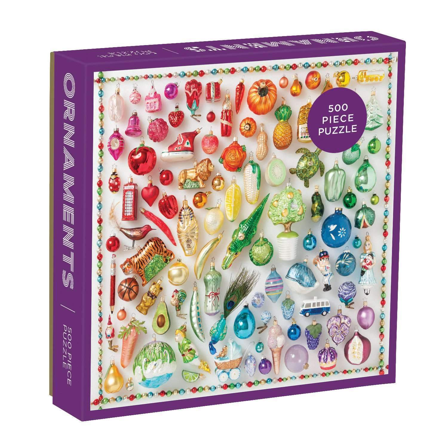 Rainbow Ornaments 500pc Puzzle-by-Galison