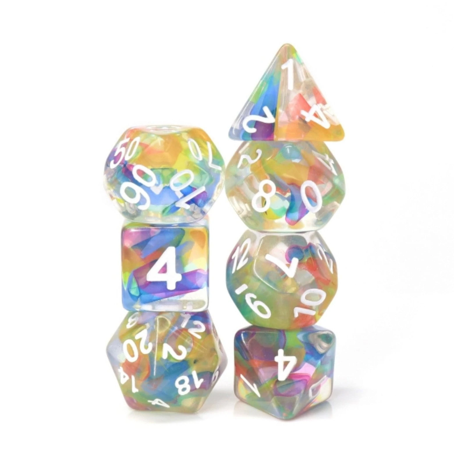 Rainbow Ribbon RPG Dice Set by Foam Brain Games 2