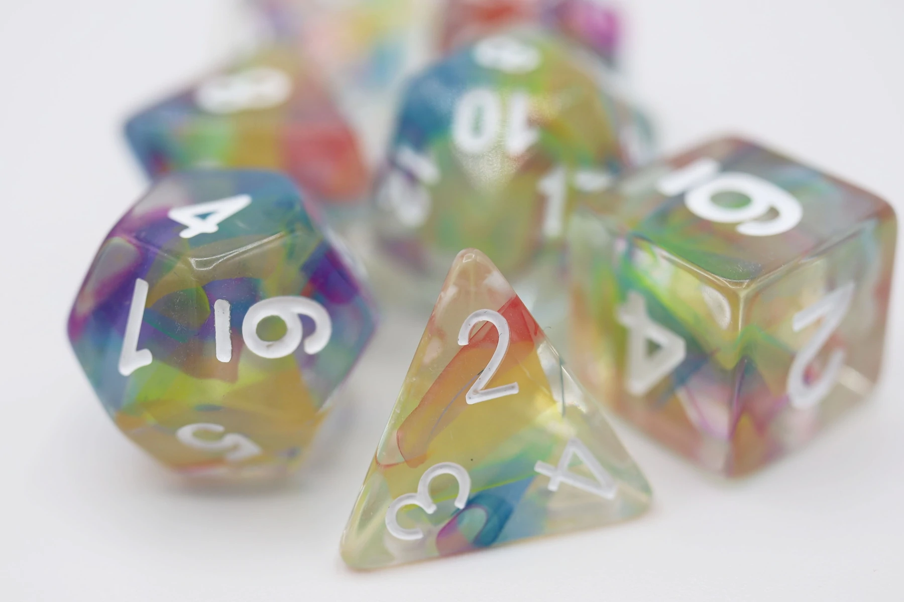 Rainbow Ribbon RPG Dice Set by Foam Brain Games 4