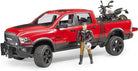 Ram 2500 Power Wagon with Ducati Scarmbler Desert Sled and Driver by Bruder 1