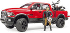 Ram 2500 Power Wagon with Ducati Scarmbler Desert Sled and Driver by Bruder 2