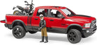 Ram 2500 Power Wagon with Ducati Scarmbler Desert Sled and Driver by Bruder 3