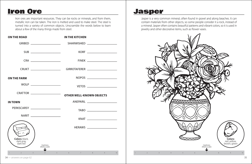 Rocks Minerals Activity Book by Adventure Keen 4