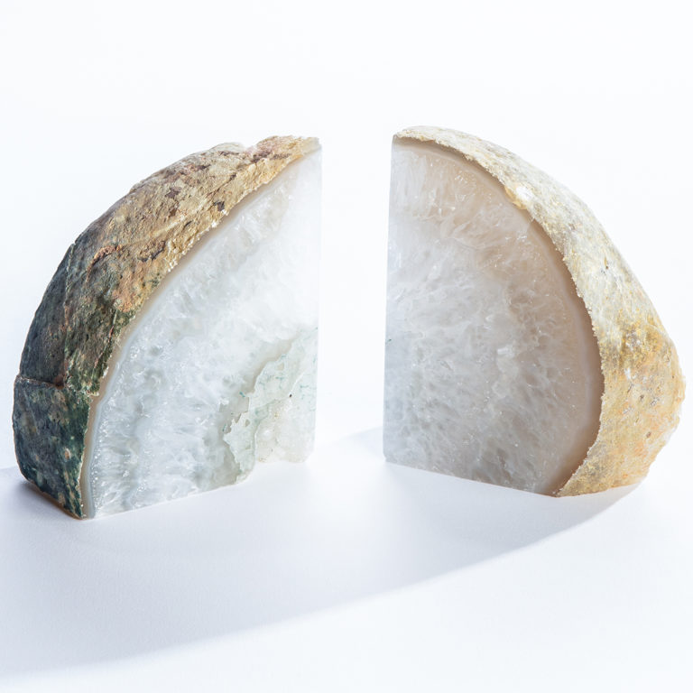 Satin Crystal Agate Bookends by GeoCentral