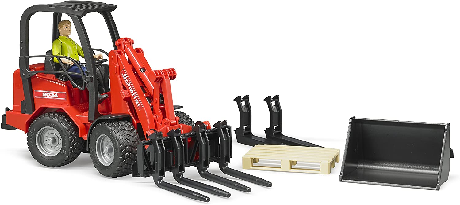 Schaeffer Compact Loader with Figure Accessories by Bruder 2