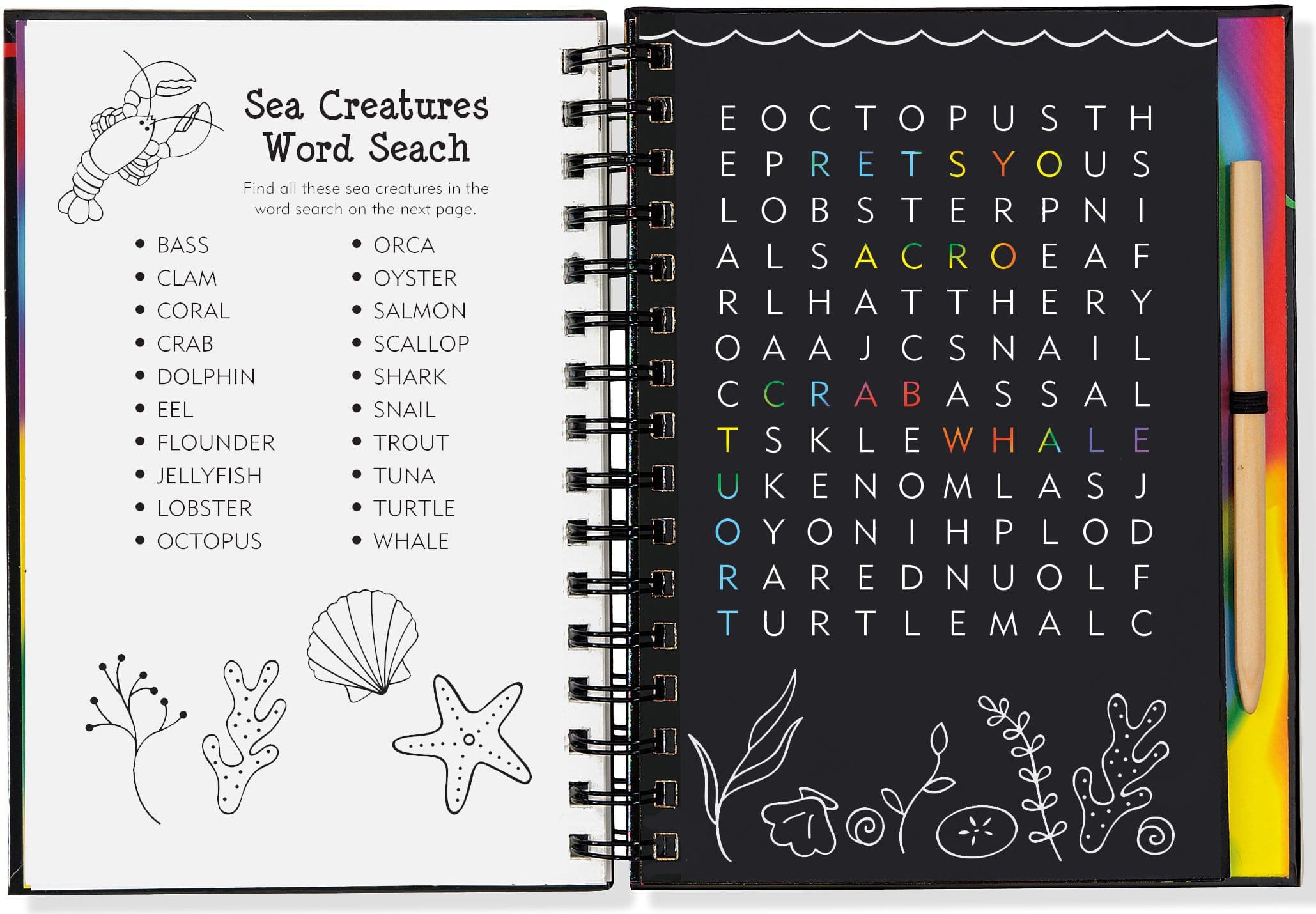 Scratch and Sketch Games and Puzzles Ocean World by Peter Pauper Press 1