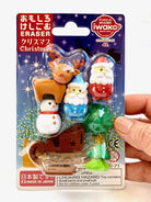 Set of Christmas Themed Erasers by Iwako