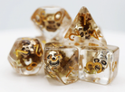Silver Pirate Skull RPG Dice Set by Foam Brain Games 1