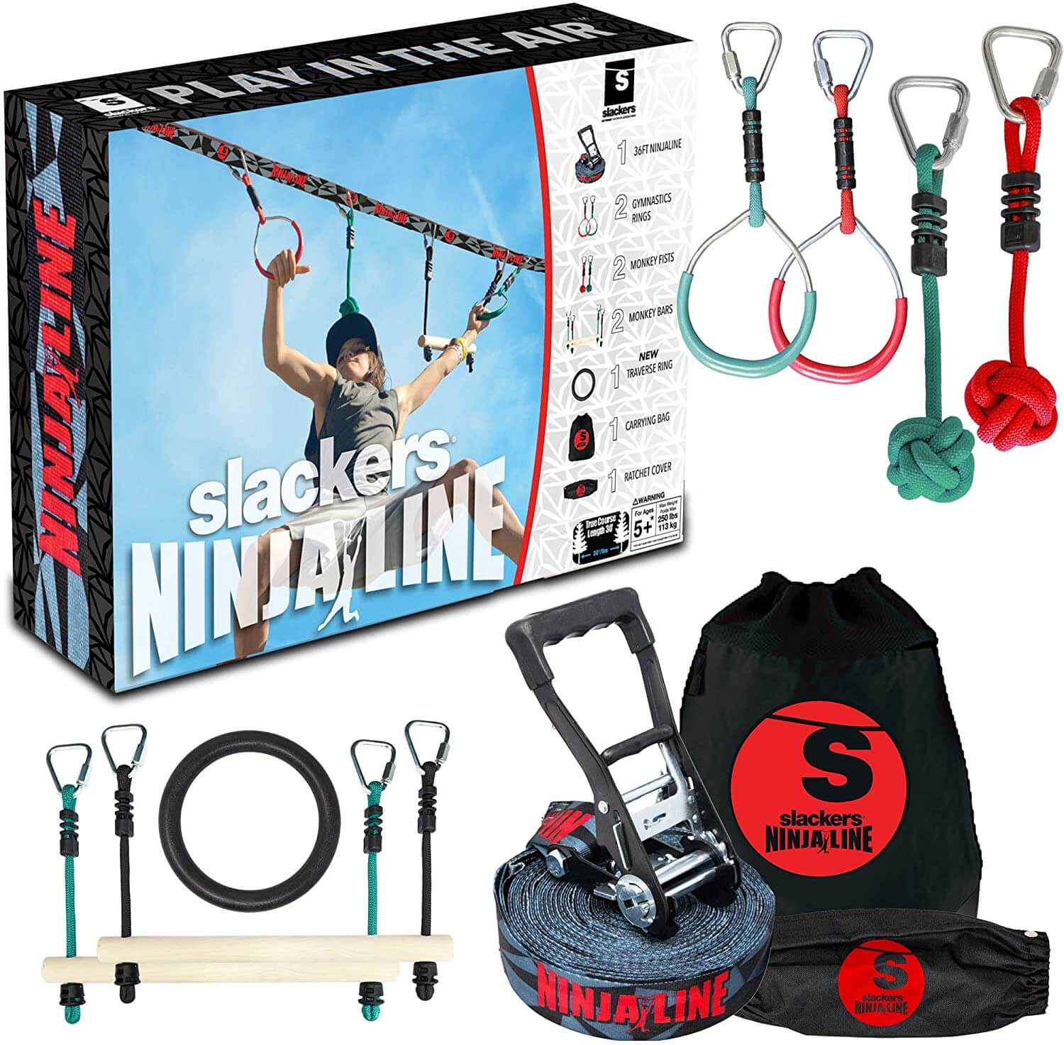 Slackers Ninjaline 36 Intro Kit with 7 Obstacles by Slackers