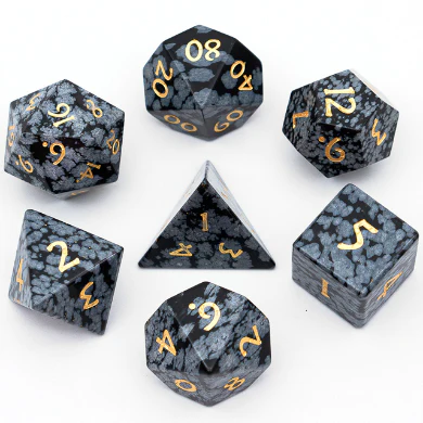 Snow Flake Gemstone Set of Dice-by-Foam Brain Games