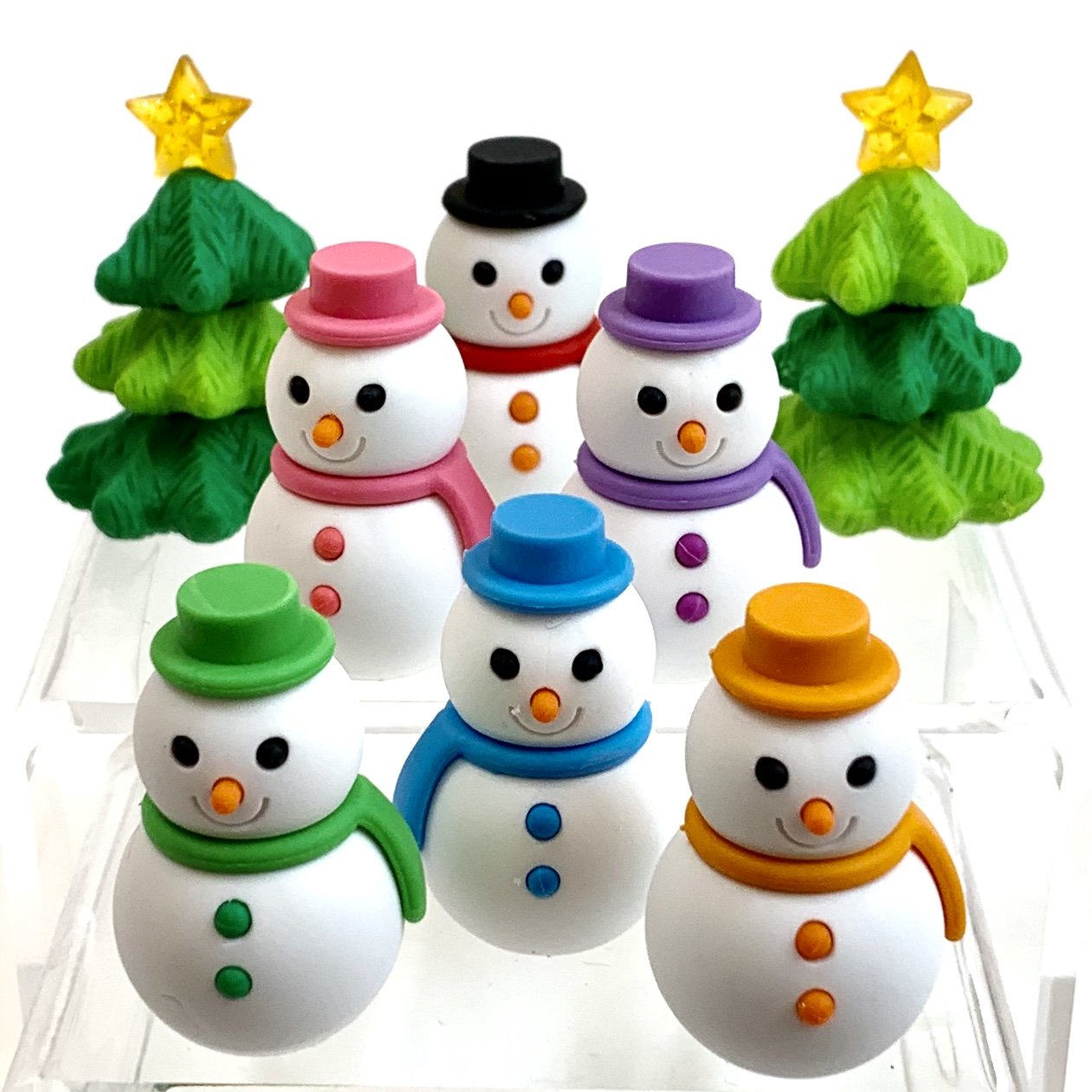 Snowman Christmas Tree Erasers by Iwako
