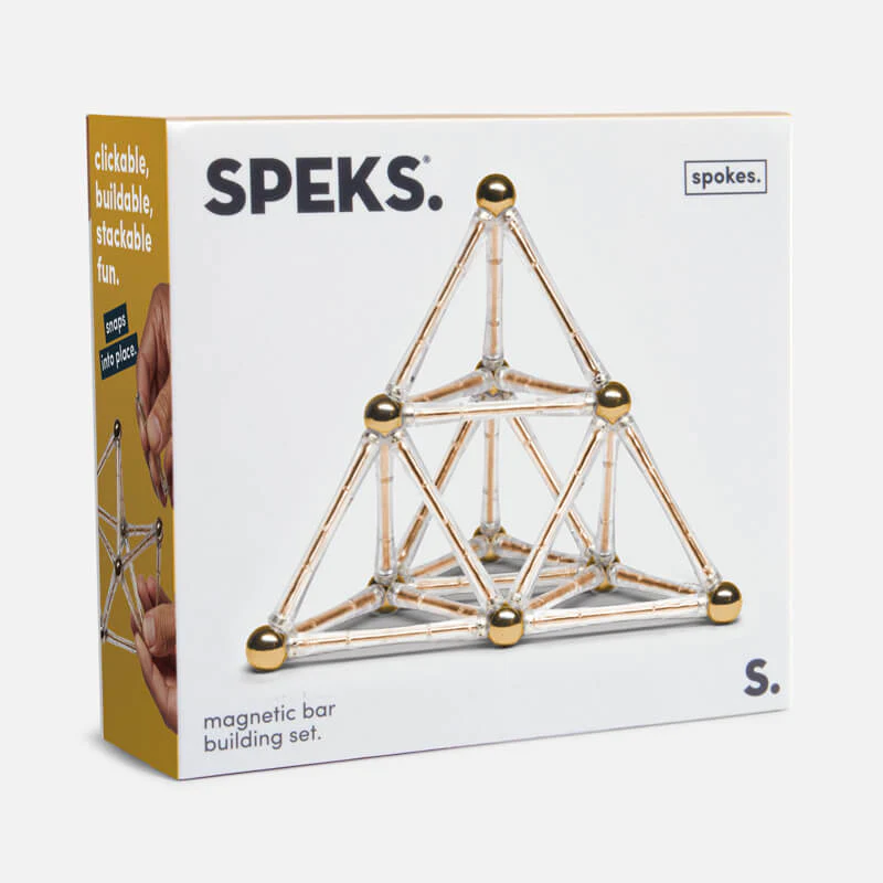 Spokes Magnetic Bar Building Set - Gold 24pc-by-Speks