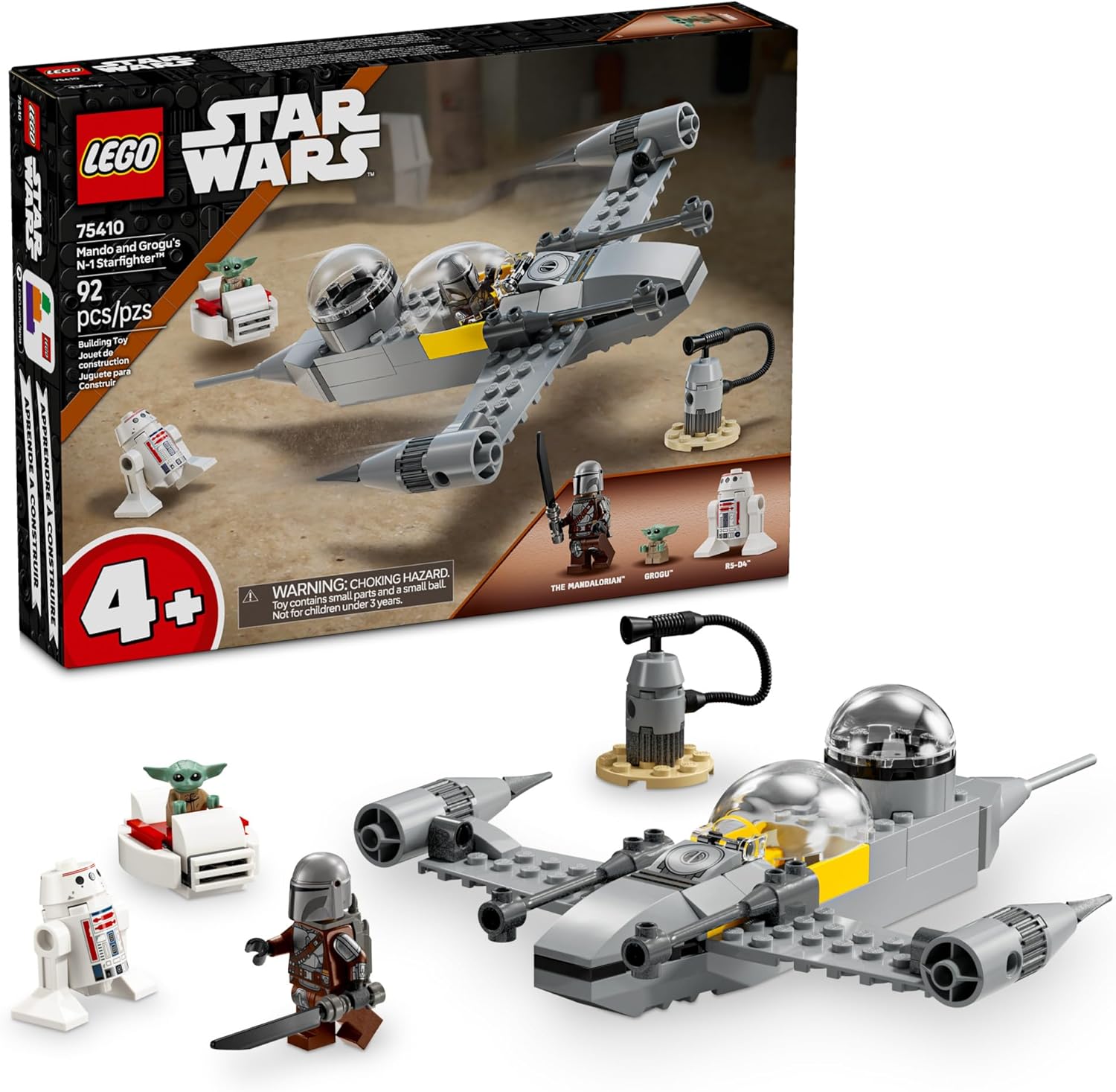 Star Wars: The Mandalorian Mando and Grogu's N-1 Starfighter-by-Lego