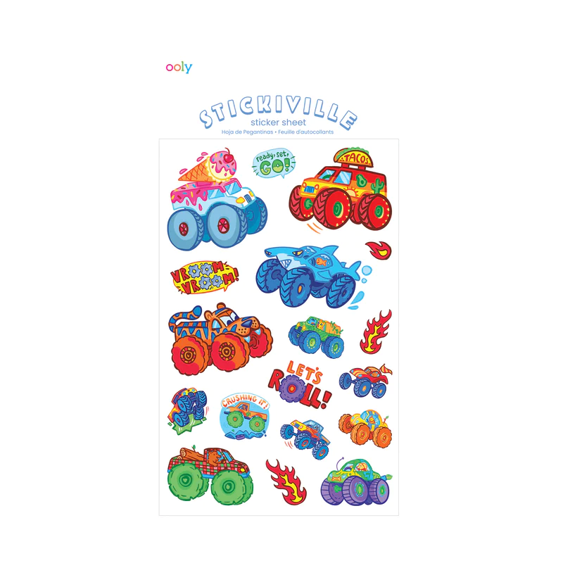 Stickiville Monster Truck Stickers-by-Ooly