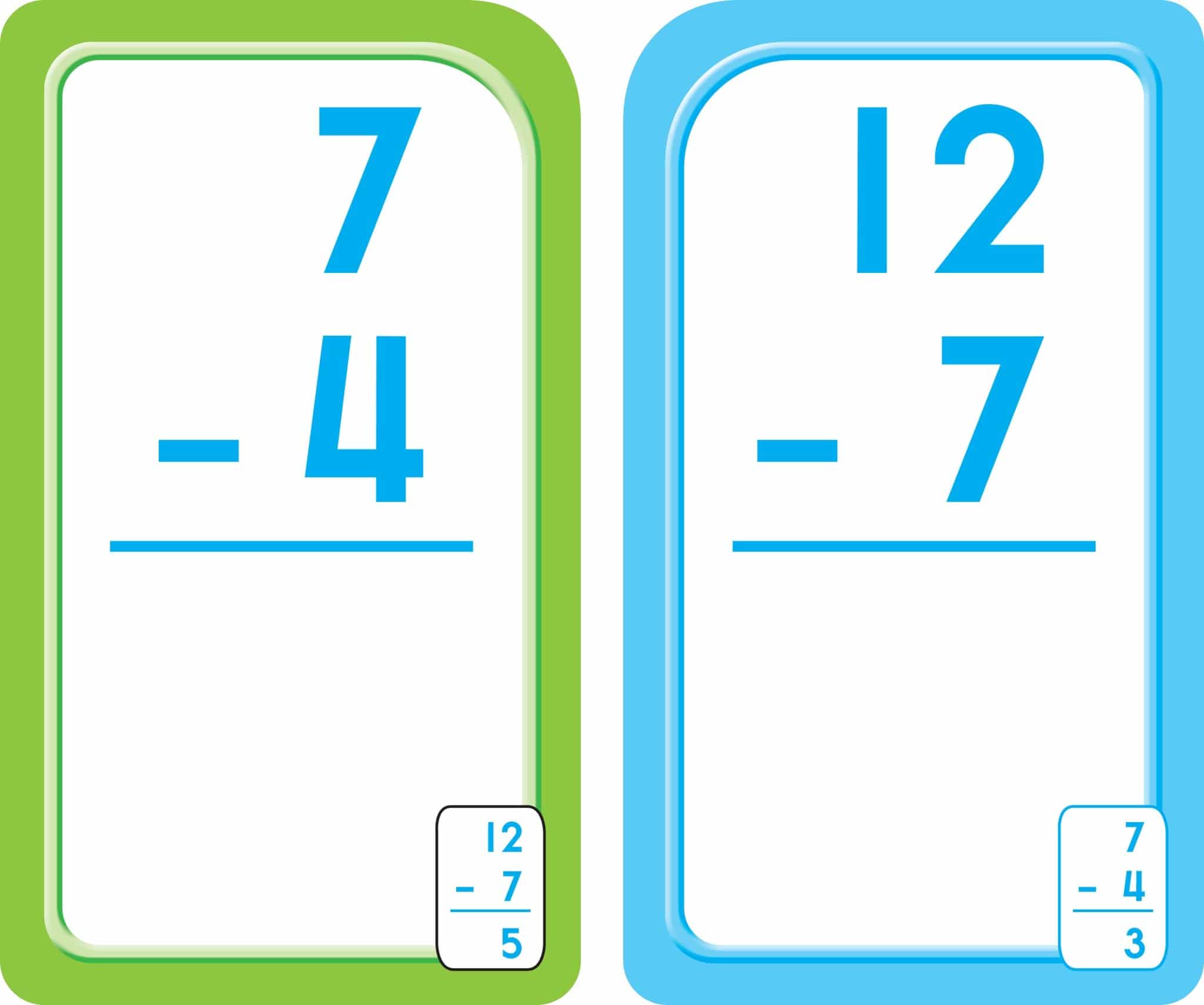 Subtraction 0 12 Flash Cards by School Zone 3