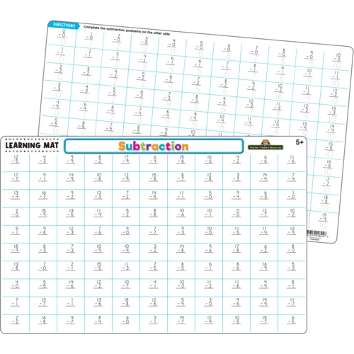 Subtraction Learning Mat-by-Teacher Created Resources
