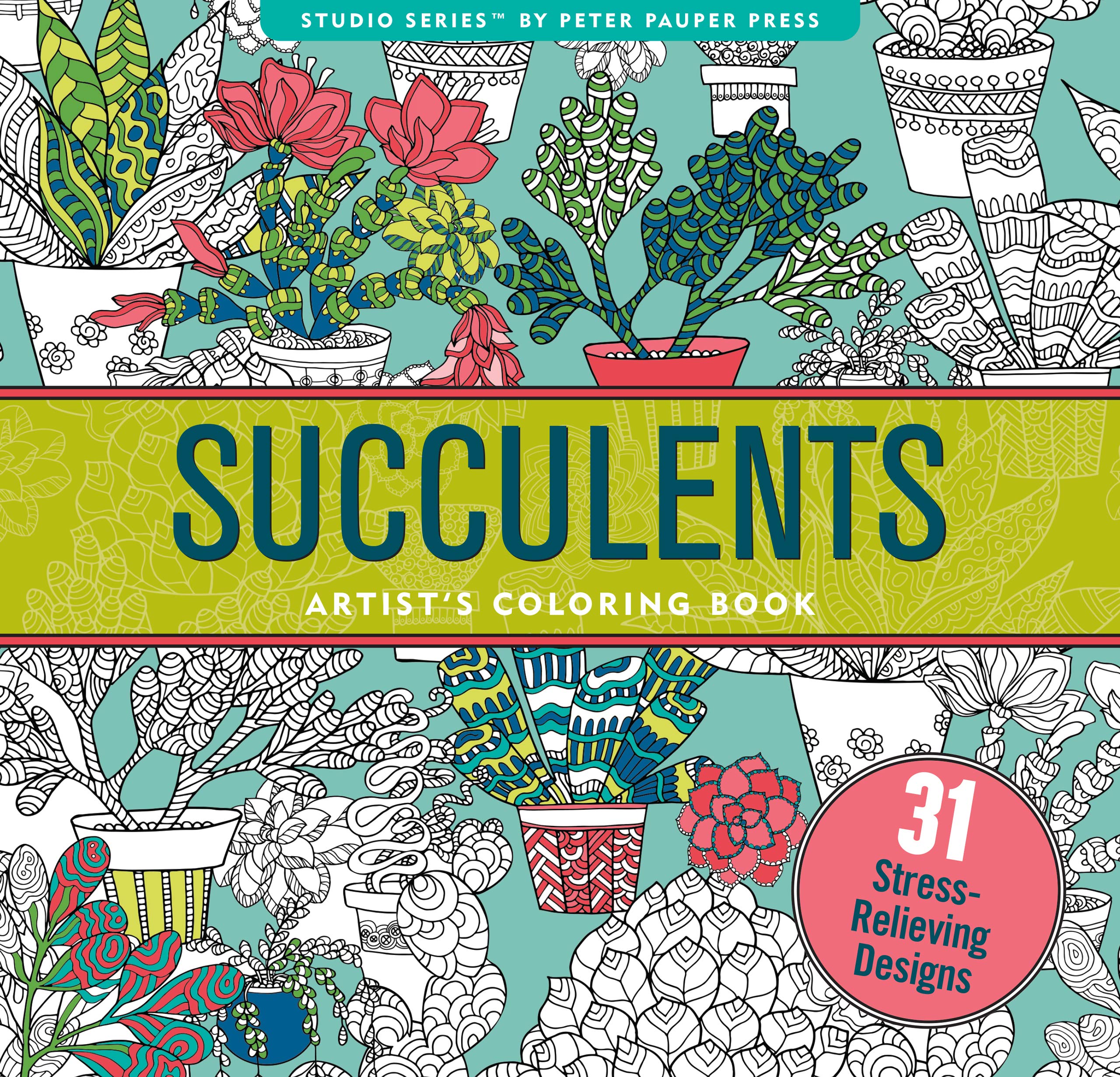 Succulents Adult Coloring Book-by-Peter Pauper Press