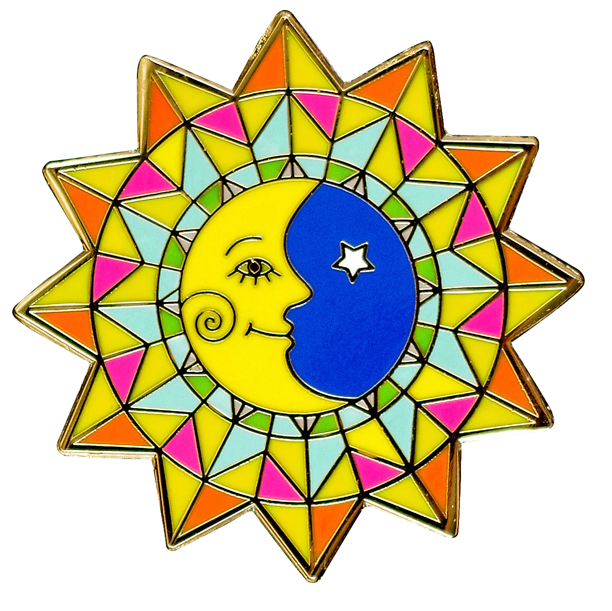 Sun Moon Enamel Pin by Peter Pauper Press