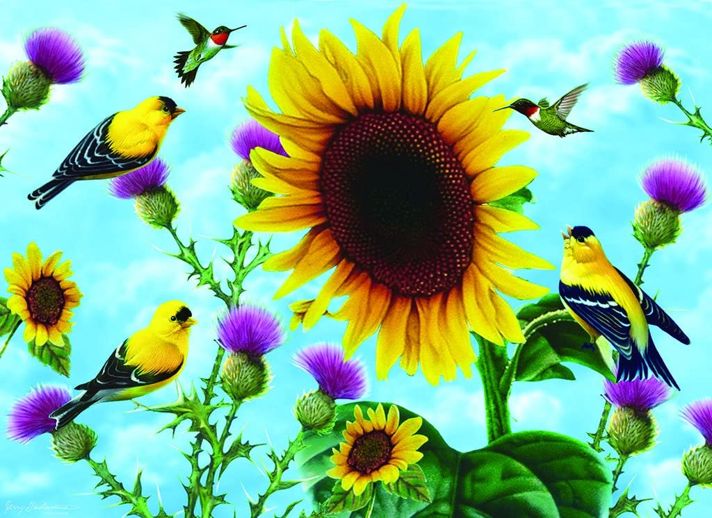Sunflowers and Songbirds Puzzle by Sunsout