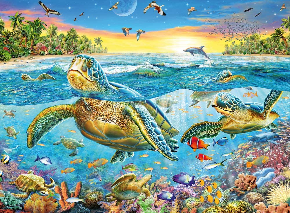 Swim with Sea Turtles 100pc Puzzle by Ravensburger 1