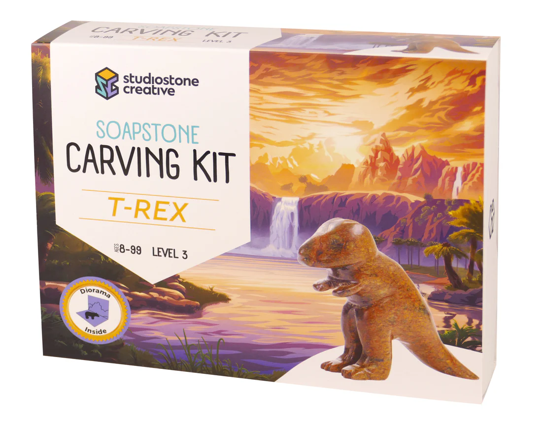 T-Rex Soapstone Carving Kit-by-Studiostone Creative