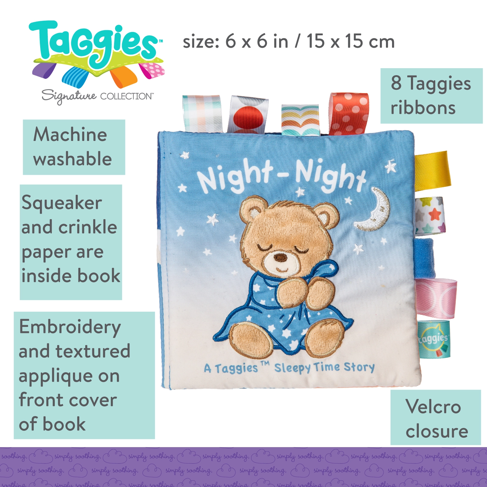 Taggies Starry Night Teddy Soft Book by Mary Meyer 3