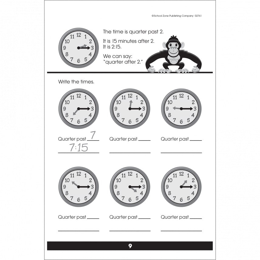 Tell Time Workbook by School Zone 1