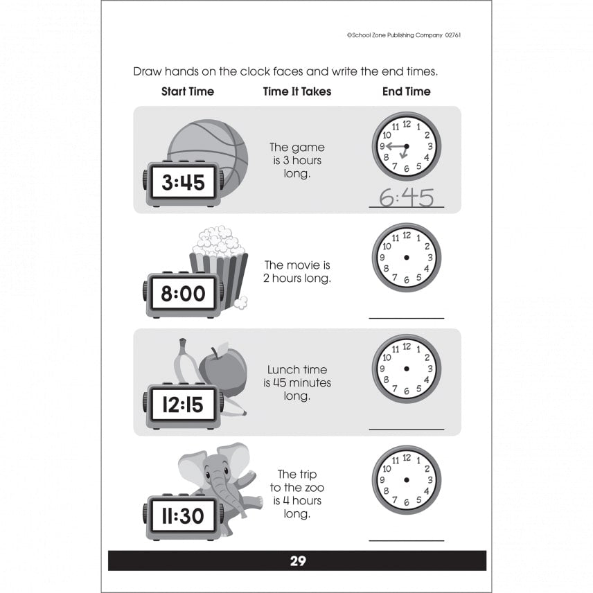 Tell Time Workbook by School Zone 3