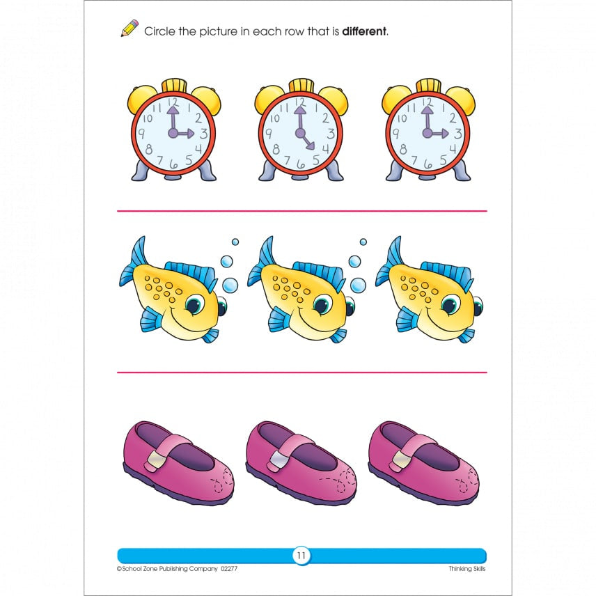 Thinking Skills Preschool Workbook by School Zone 4