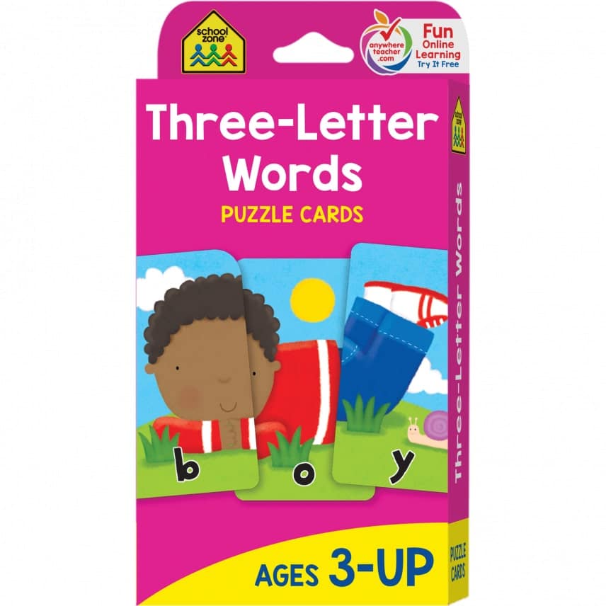 Three Letter Words Puzzle Cards by School Zone