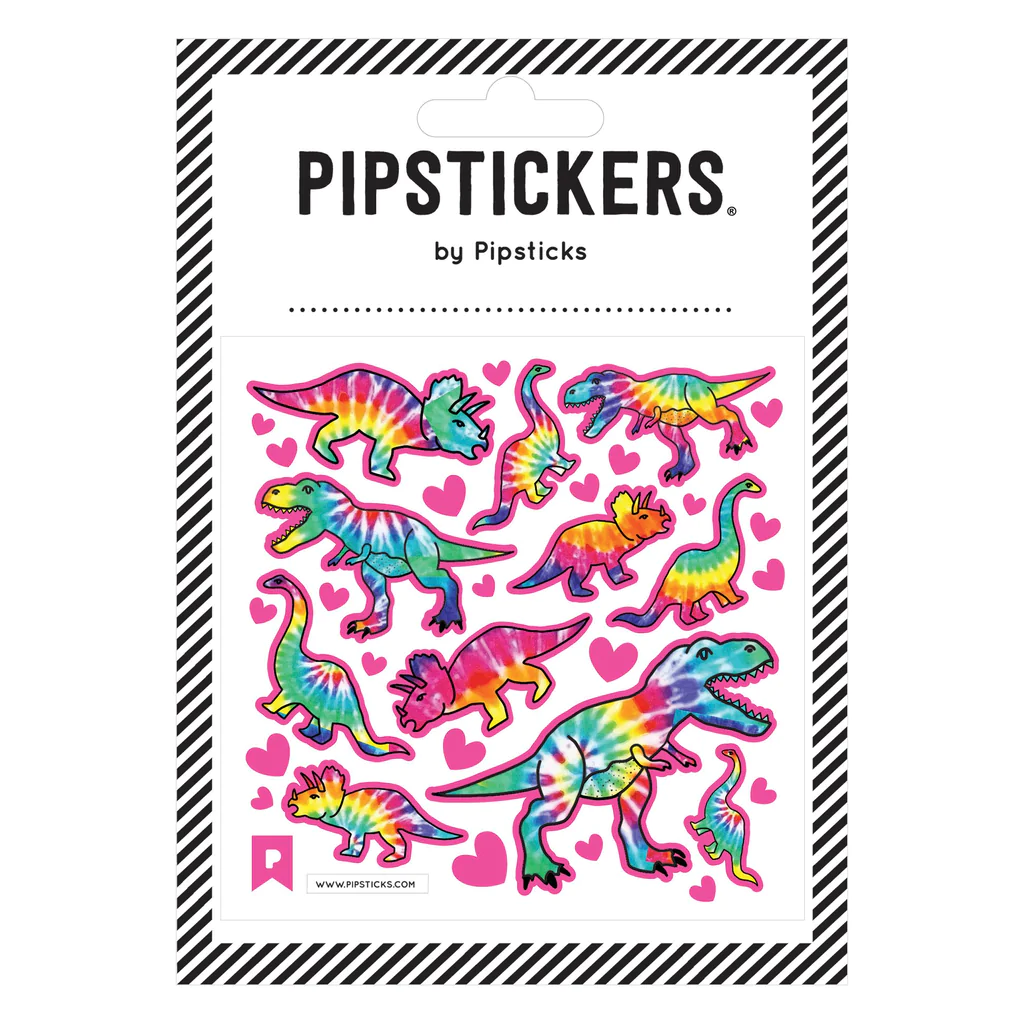 Tie Dye T Rex Sticker Sheet by Pipsticks