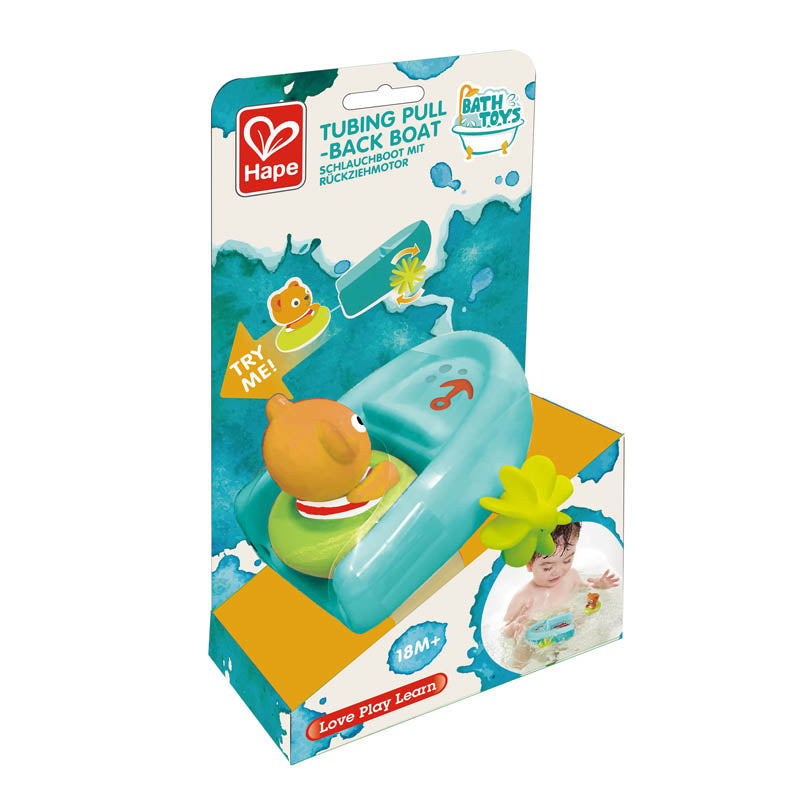 Tubing Bear Pull Back Boat by Hape