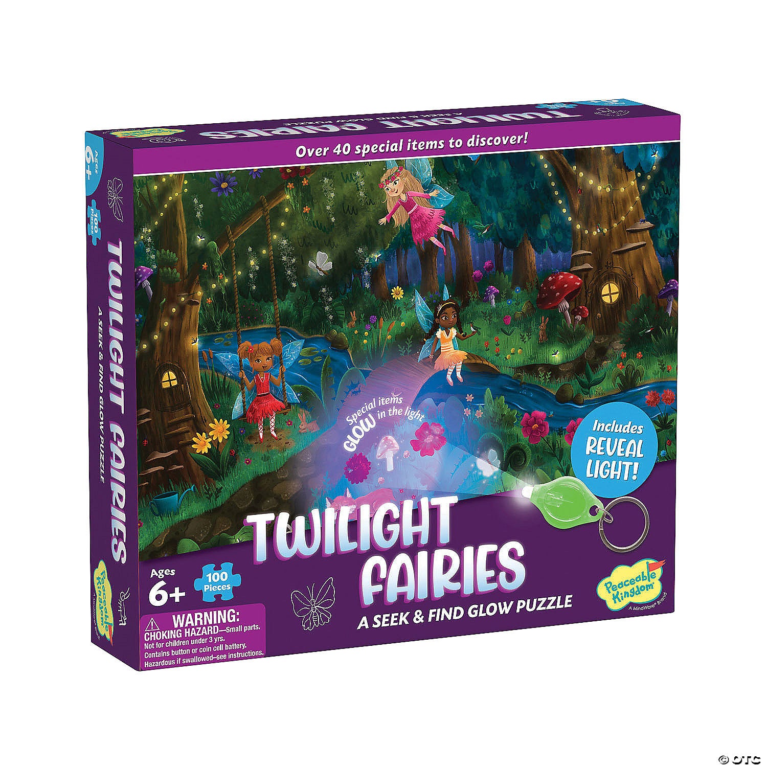 Twilight Fairies Seek and Find Glow 100pc Puzzle by Mindware