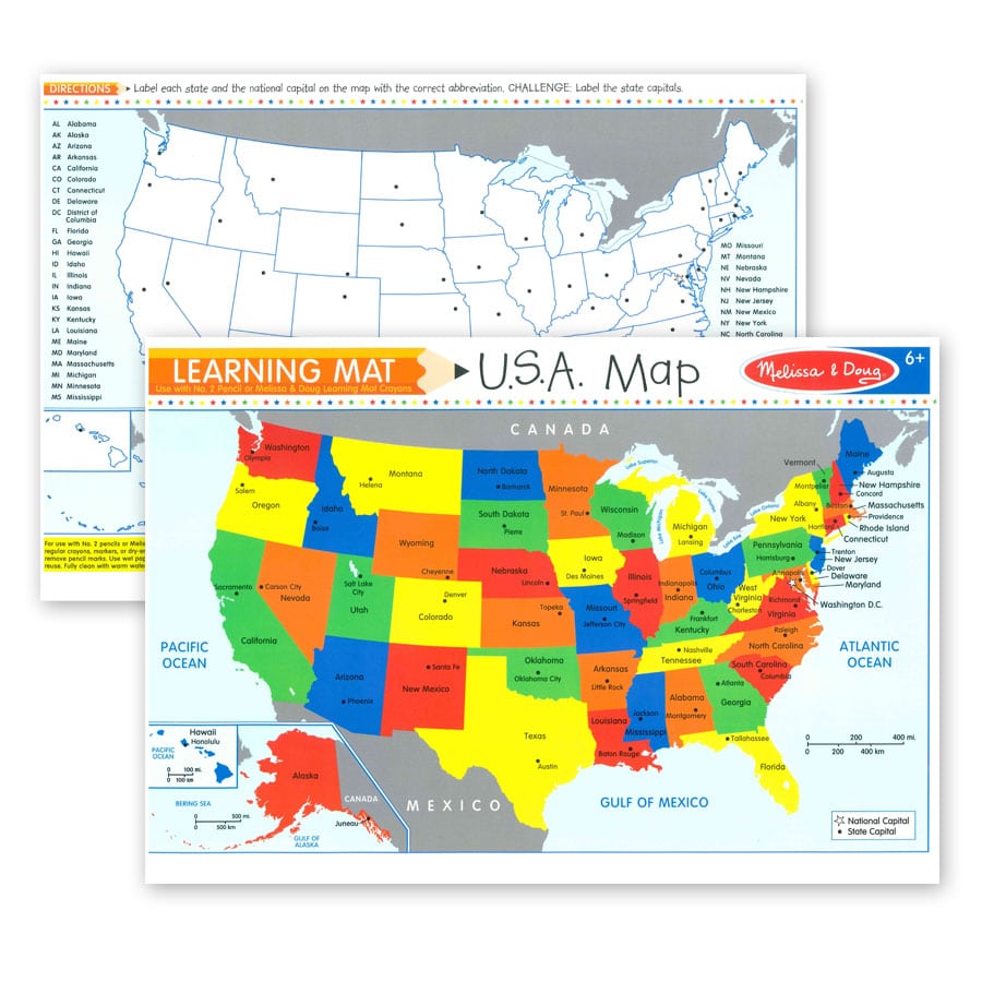 USA Map Learning Mat by Melissa Doug