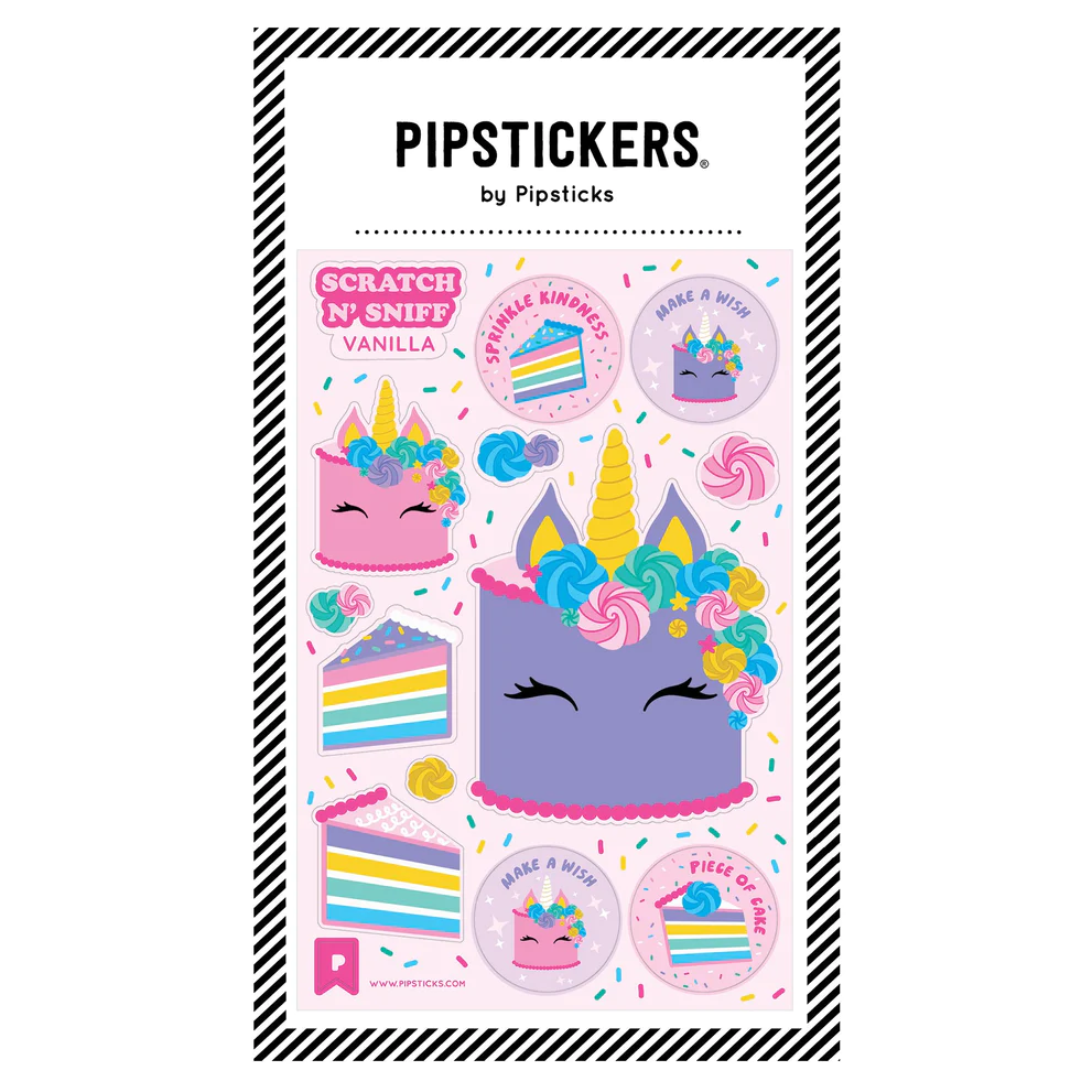 Unicorn Cake Scratch 'N Sniff Sticker Sheet-by-Pipsticks
