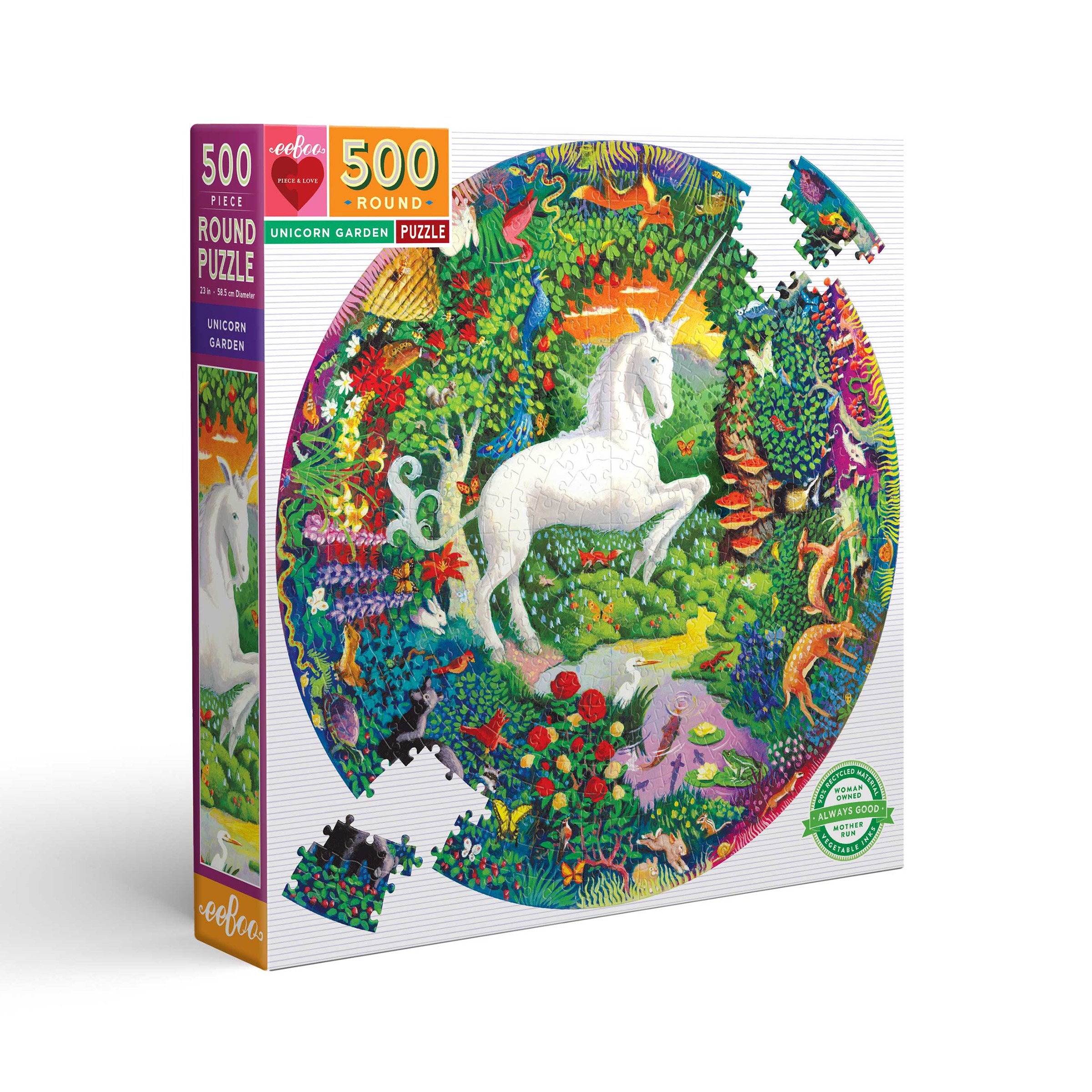 Unicorn Garden 500pc Puzzle by eeBoo
