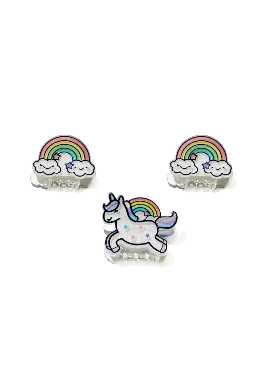 Unicorn and Rainbow Mini Hairclips-by-Great Pretenders