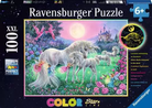 Unicorns in the Moonlight 100pc Glow Puzzle-by-Ravensburger