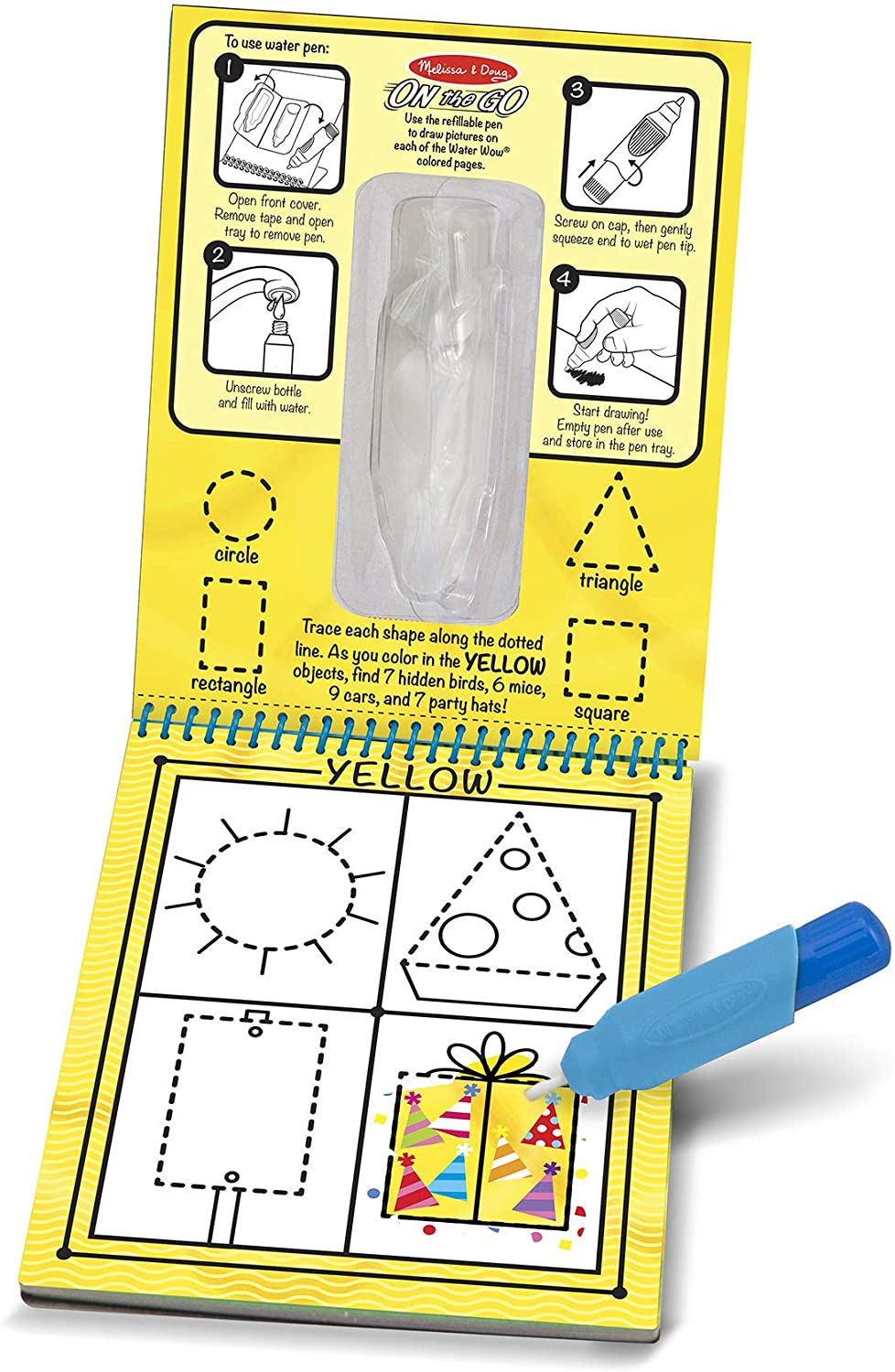 Water Wow Colors Shapes Water Reveal Pad On the Go Travel Activity by Melissa Doug 1