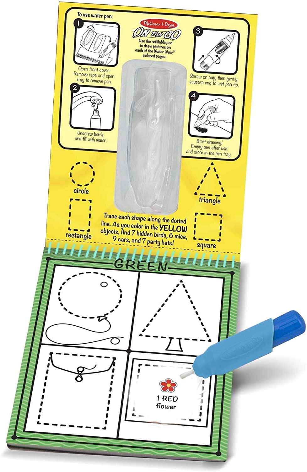 Water Wow Colors Shapes Water Reveal Pad On the Go Travel Activity by Melissa Doug 2