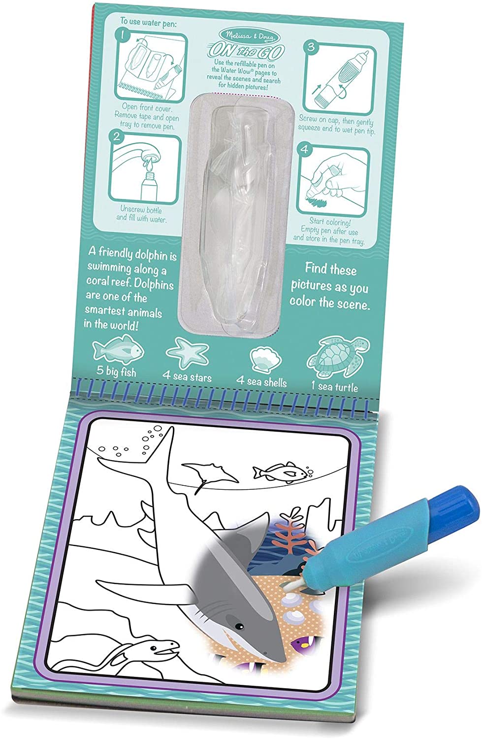Water Wow Under The Sea Water Reveal Pad On the Go Travel Activity by Melissa Doug 1