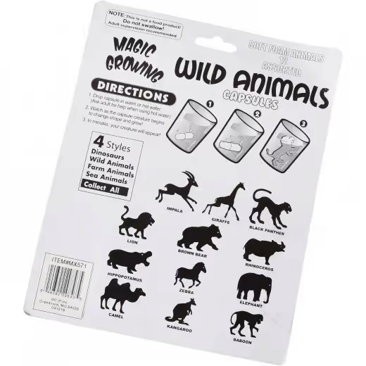 Wild Animals Magic Grow Capsules by U.S. Toy 3