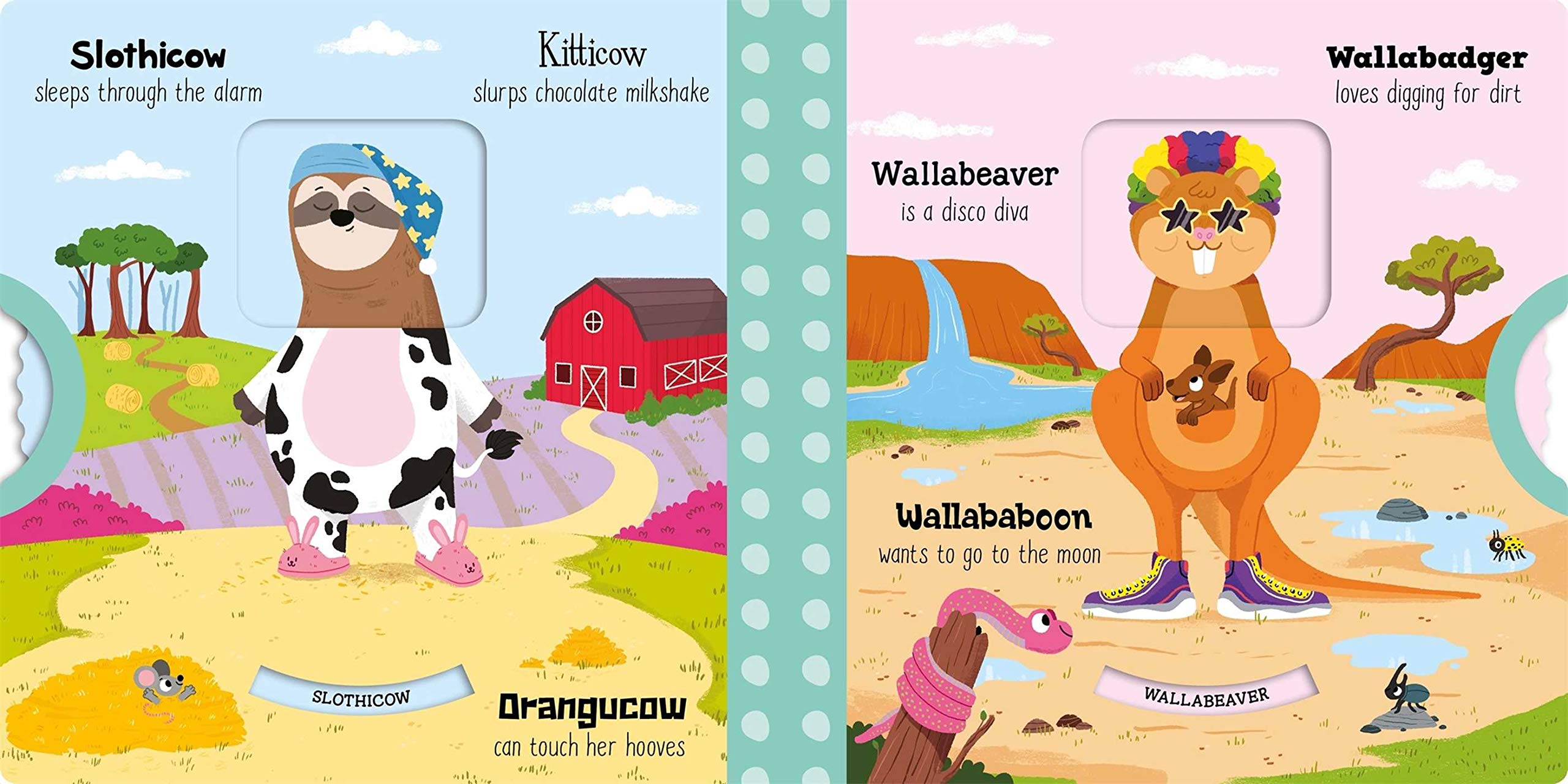 Wonder Wheel Amazing Animals Mix and Match Board Book by House of Marbles 2