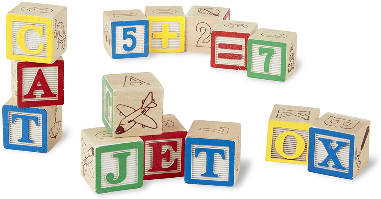 Wooden ABC 123 Blocks 50 Piece Set – A2Z Science & Toys