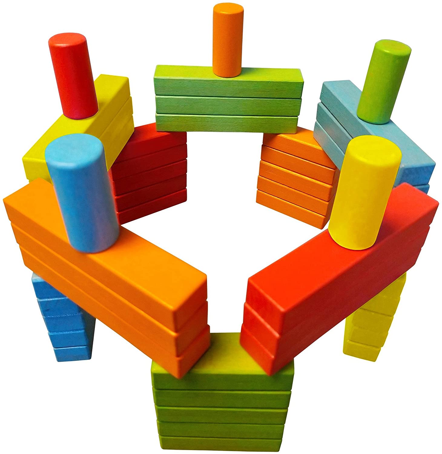 Wooden Bricks 45pc Magnetic Building Blocks by Mindscope 3